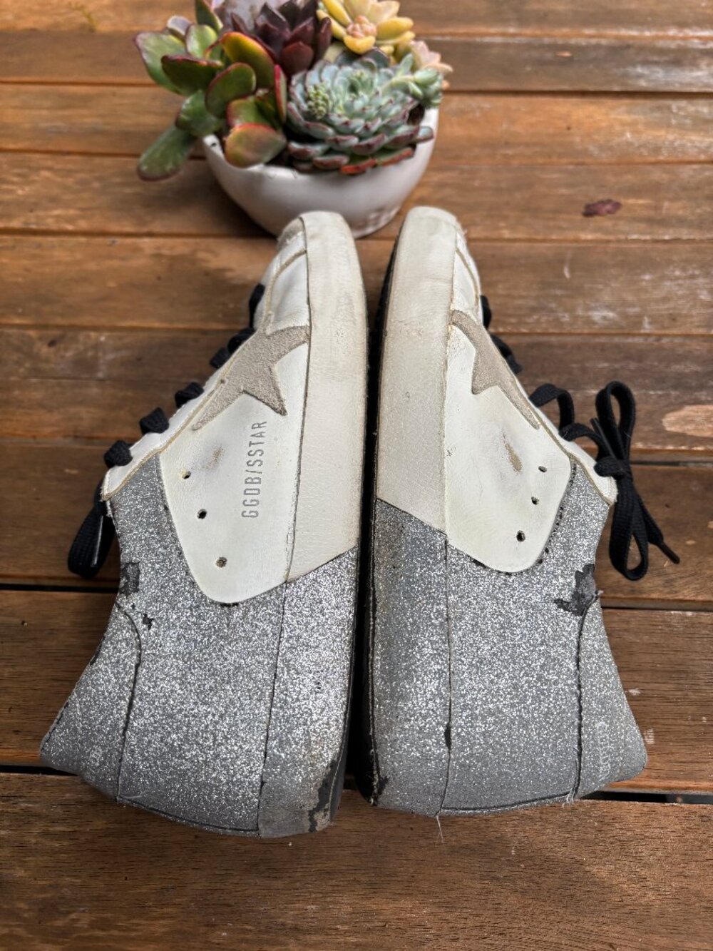Golden Goose Superstar Sneakers – EU 39 – Distressed Silver Glitter - Picture 7 of 16